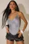 Grey Fringe Scoop Neck Crop Top