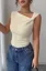 Cream One-Shoulder Knot Top