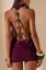 Purple Backless Halter Mini Dress