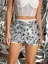 Silver Sequined Mid Rise Shorts