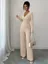 Beige Solid Wrap Co-Ord Set