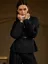 Black Solid Lapel Collar Blazer