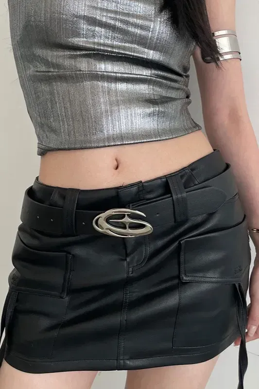 Black Statement Buckle Belt - Image 1
