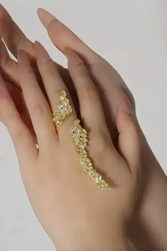 Golden Elegant Statement Ring - Image 1