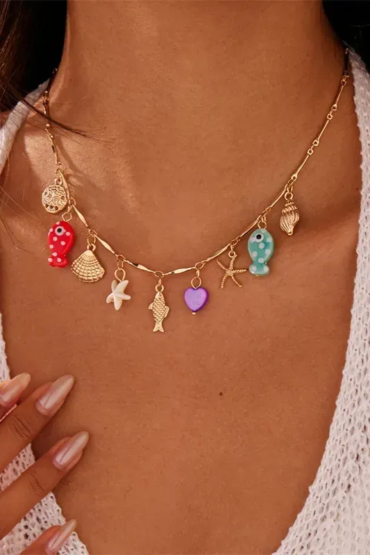 Multi-Color Charms Quirky Necklace - Image 1