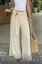 Beige High-Rise Wrap Pants