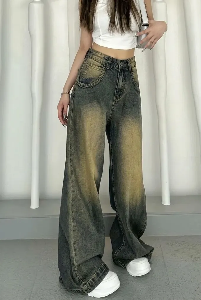 Dark Blue Vintage Wash Jeans - Image 1