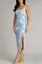 Light Blue Floral Slit Midi Dress
