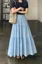 Light Blue High-Rise Tiered Maxi Skirt