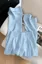 Light Blue Mid-Rise Pleated Trousers