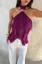 Purple Halter Neck Ruffletop