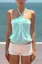 Light Blue Solid Halter Top