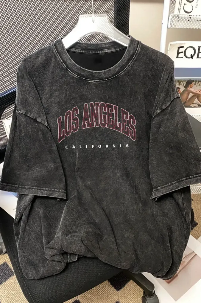 Black Typography Crew Neck T-Shirt - Image 1