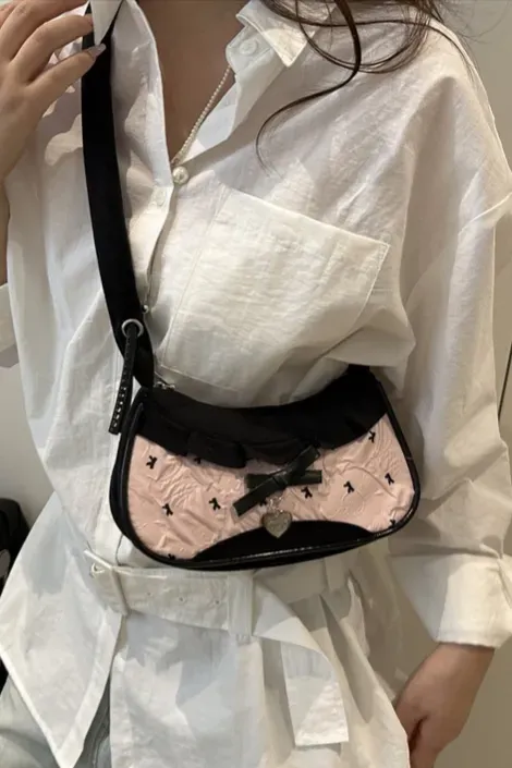Light Pink Bow Shoulder Bag - Image 1