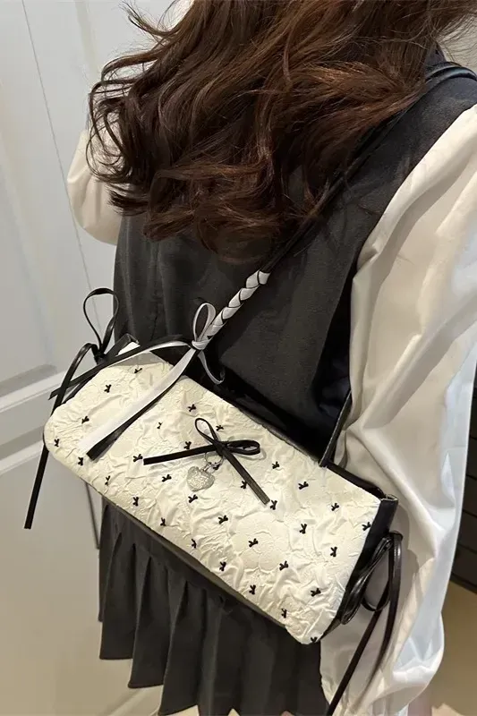 White Bow Shoulder Bag - Image 1