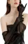 Black Solid Sheer Gloves