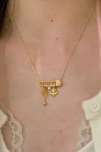 Golden Radiance Charm Necklace - Image 1