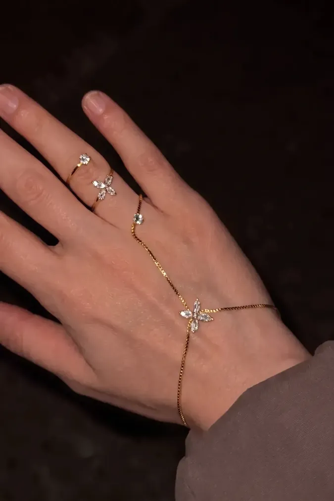 Golden Butterfly Dainty Bracelet - Image 1