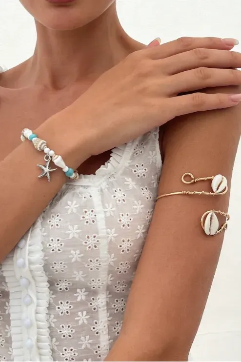 Golden Set Of 2 Charm Bracelets - Image 1