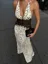 White Polka Halter Maxi Dress