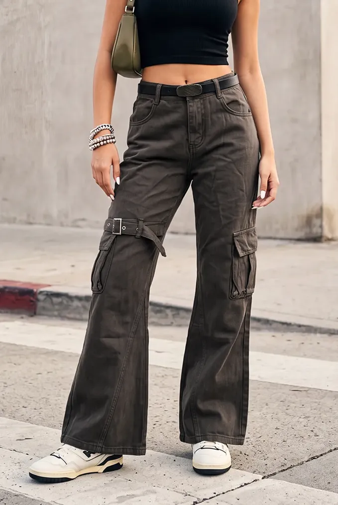 Dark Grey Mid Rise Solid Jeans - Image 1