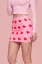 Light Pink Heart Print Mini Skirt