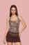 Brown Zebra Print Halter Top