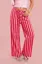 Red High-Rise Striped Pants
