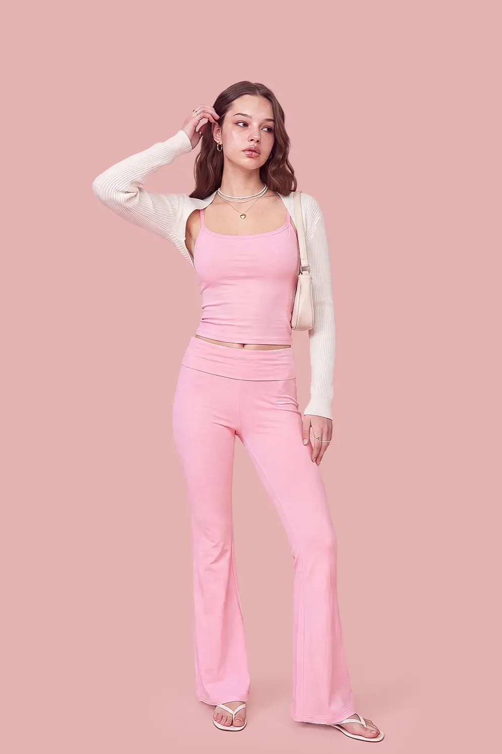 Light Pink Scoop Neck Co-Ords Set