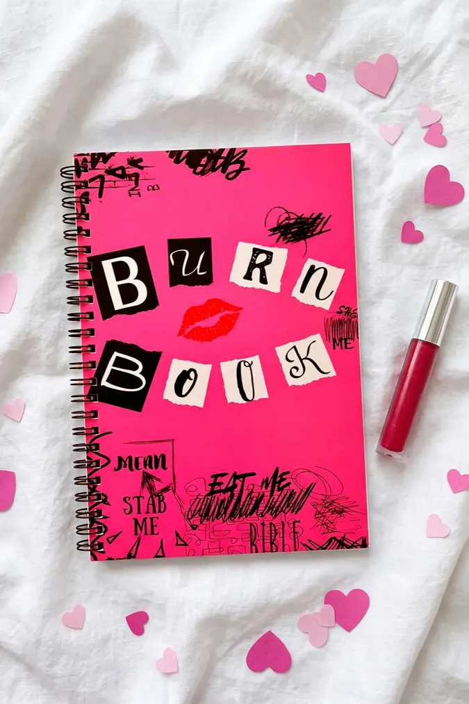 Dark Pink Typography Notebook - Image 1