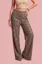 Brown Sequin High-Rise Pants