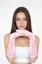 Light Pink Ruched Solid Gloves