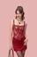 Maroon Lace Overlay Mini Dress