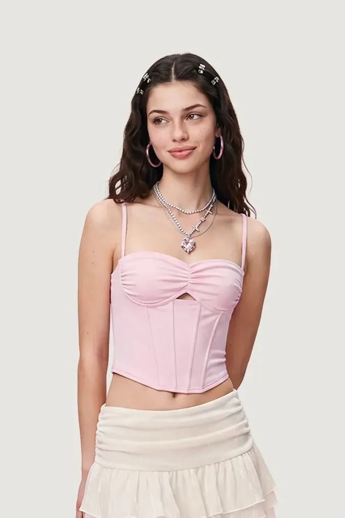 Light Pink Sweetheart Crop Top - Image 1