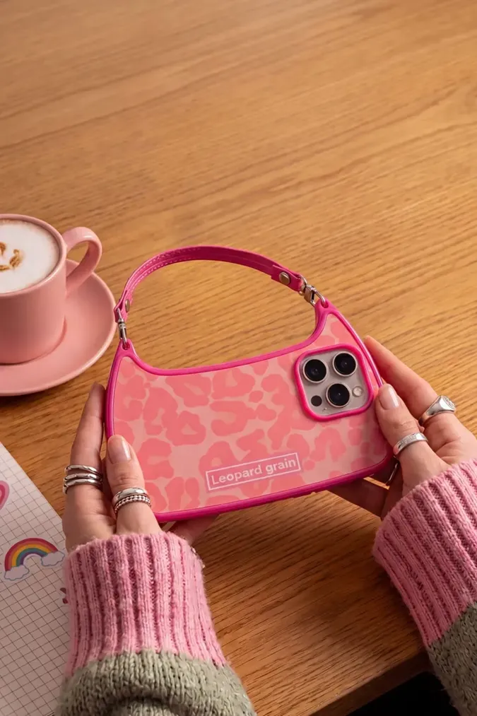 Pink Leopard Print Phone Case - Image 1