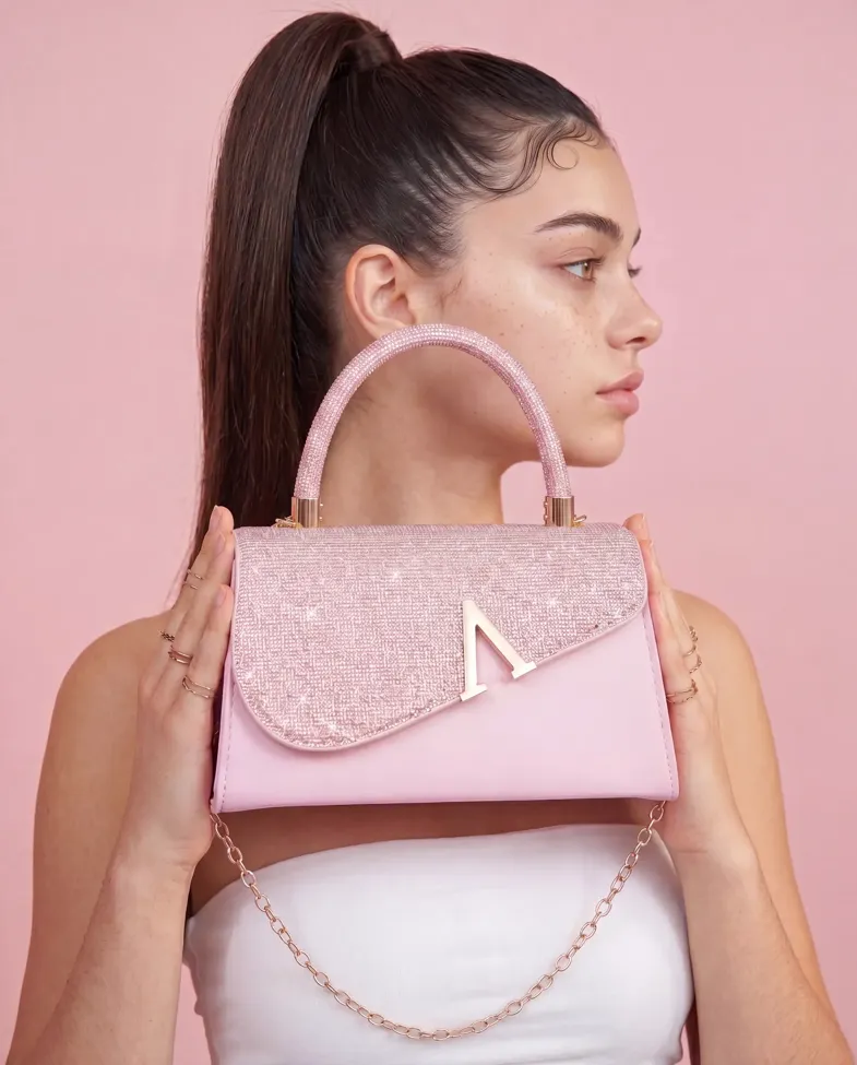 Light Pink Pu Hand Bag - Image 1