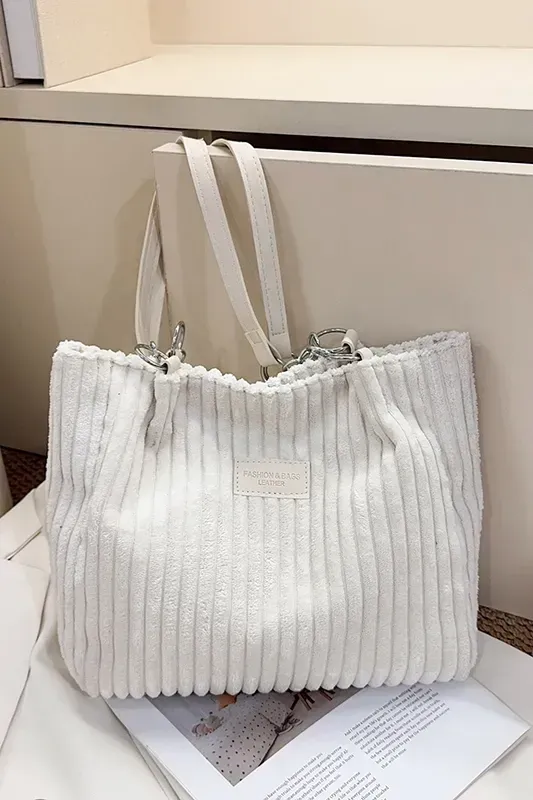 White Solid Tote Bag - Image 1