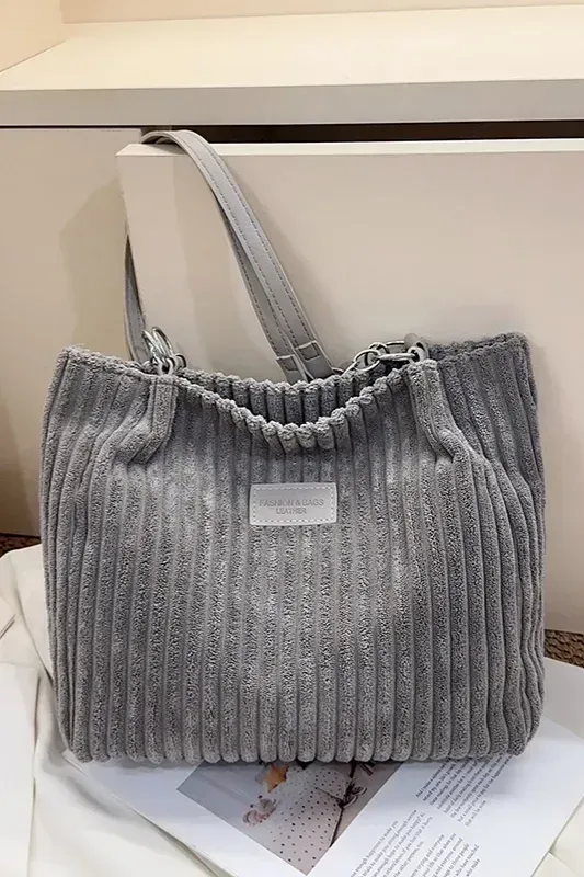 Grey Solid Tote Bag - Image 1