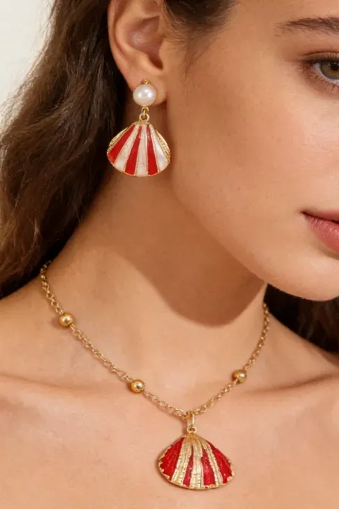 Golden Sea-Shell Jewellery Set - Image 1