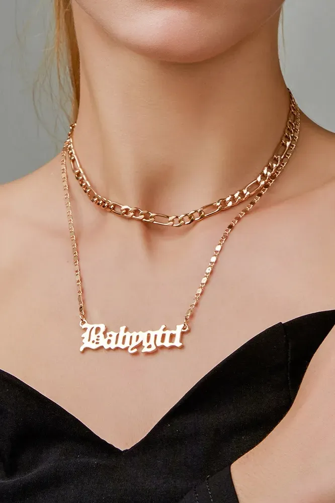 Golden Layered Statement Necklace - Image 1