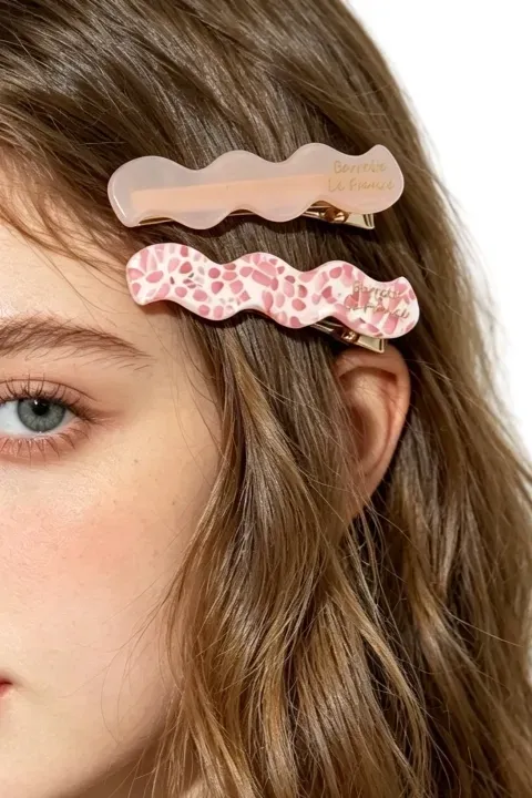 Light Pink Set Of 2 Hair Clips - Image 1