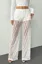 White Solid Lace Overlay Pants