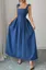 Blue Solid Buttoned Maxi Dress
