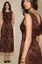Brown Floral Boat Neck Maxi Dress