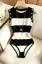 Black Striped Crew Neck Bodysuit