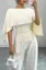 Cream Draped Boat Neck Top