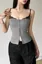 Grey Sweetheart Lace Top
