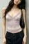 Lavender Sweetheart Polka Dot Crop Top