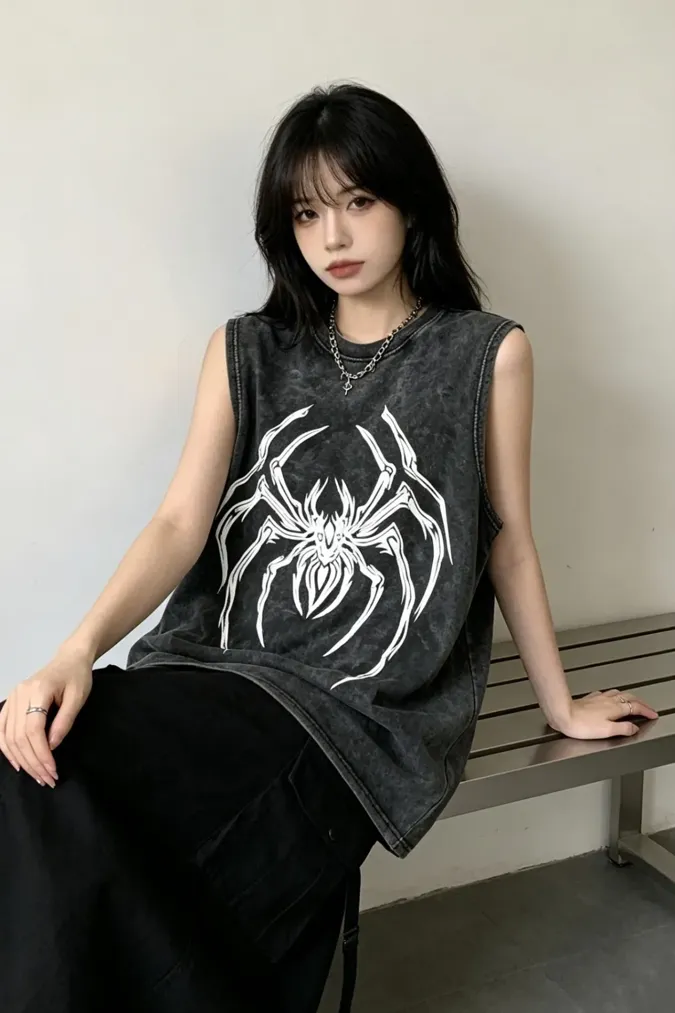 Dark Grey Graphic Printed T-Shirt - Image 1