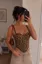Brown Leopard Corset Crop Top